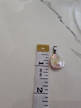 Large Natural Purple Baroque Pearl Pendant – Iridescent Silver Bail. NEW